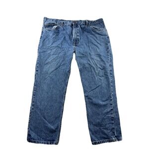 Diamond Gusset Relaxed Fit Industrial Blue Jeans Work Denim Men's 46x29 MADE USA